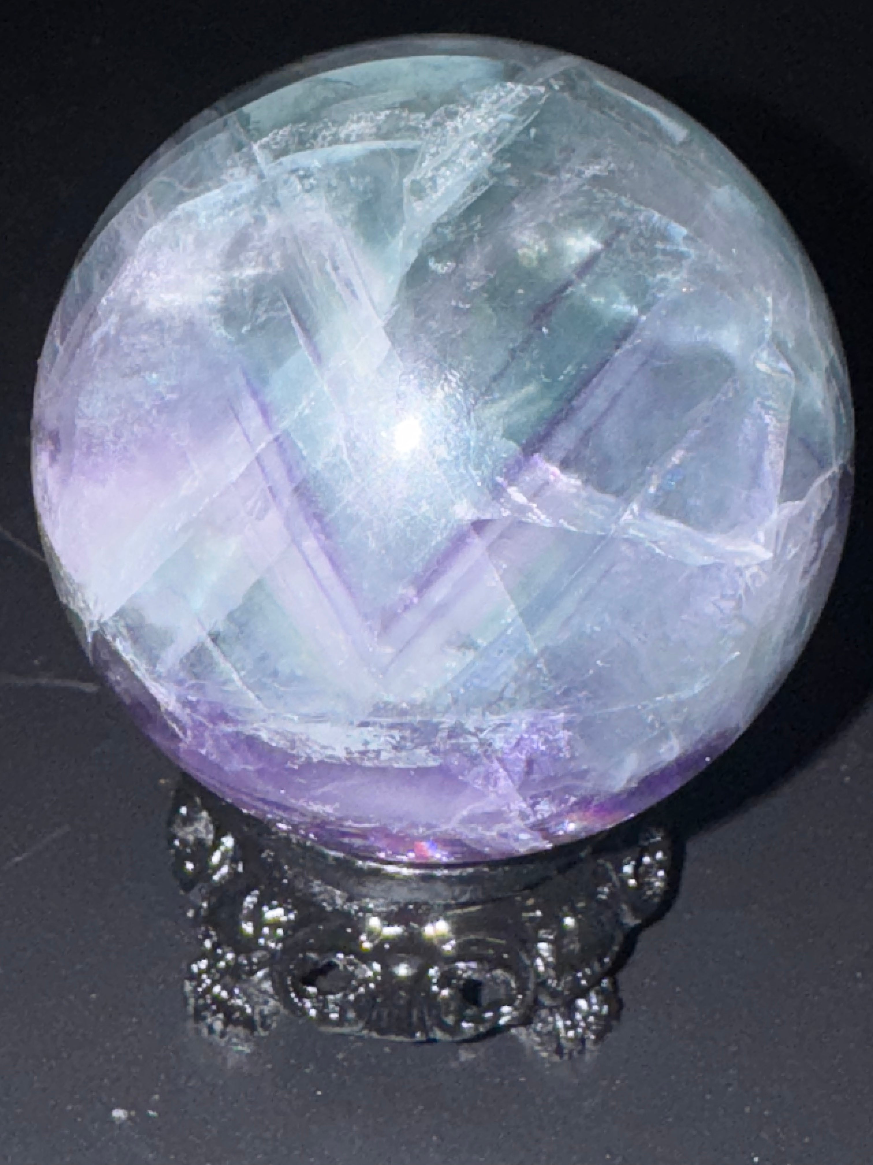 Banded Rainbow Flourite Sphere