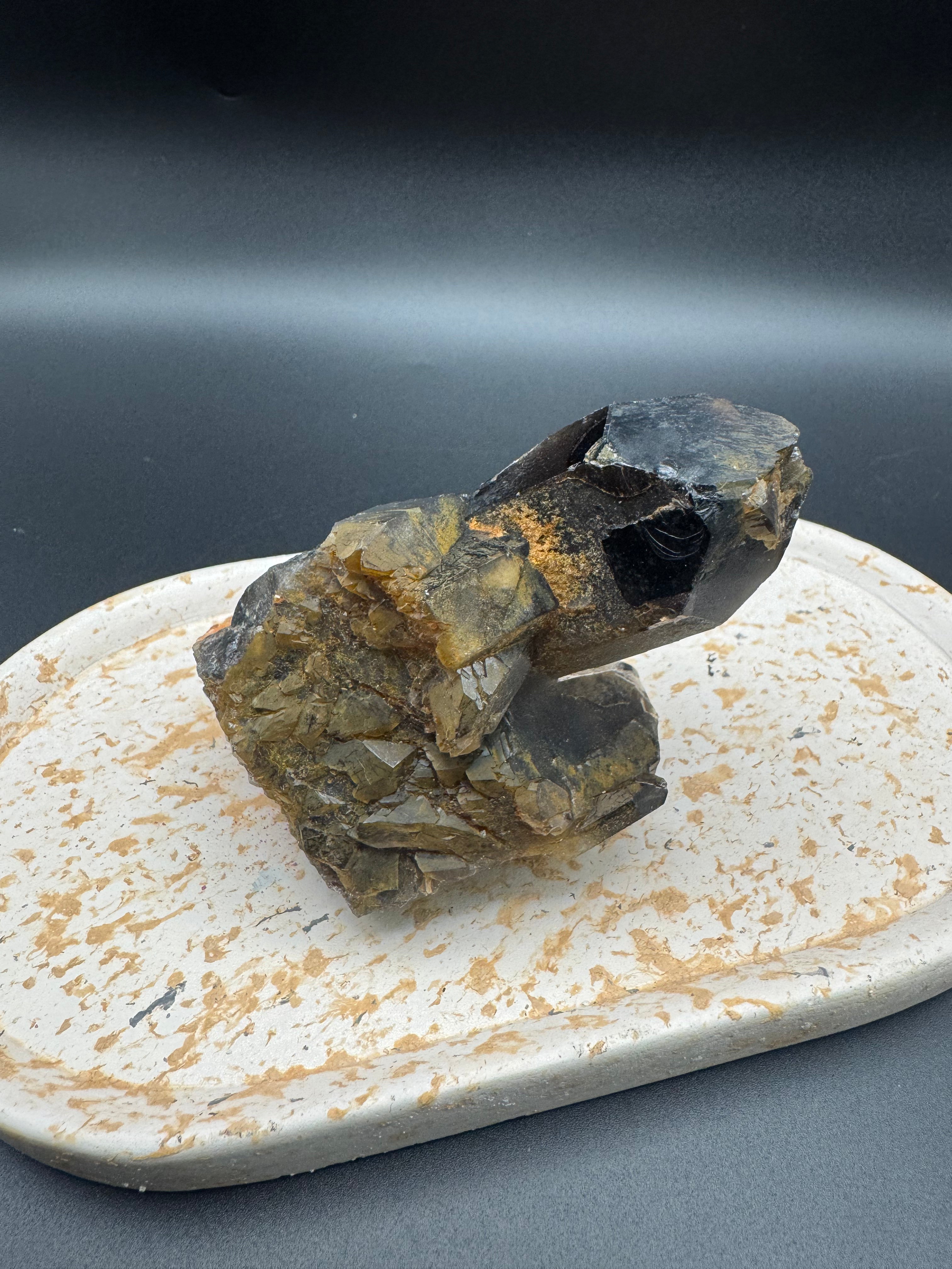 Raw Natural Smokey Quartz Cluster
