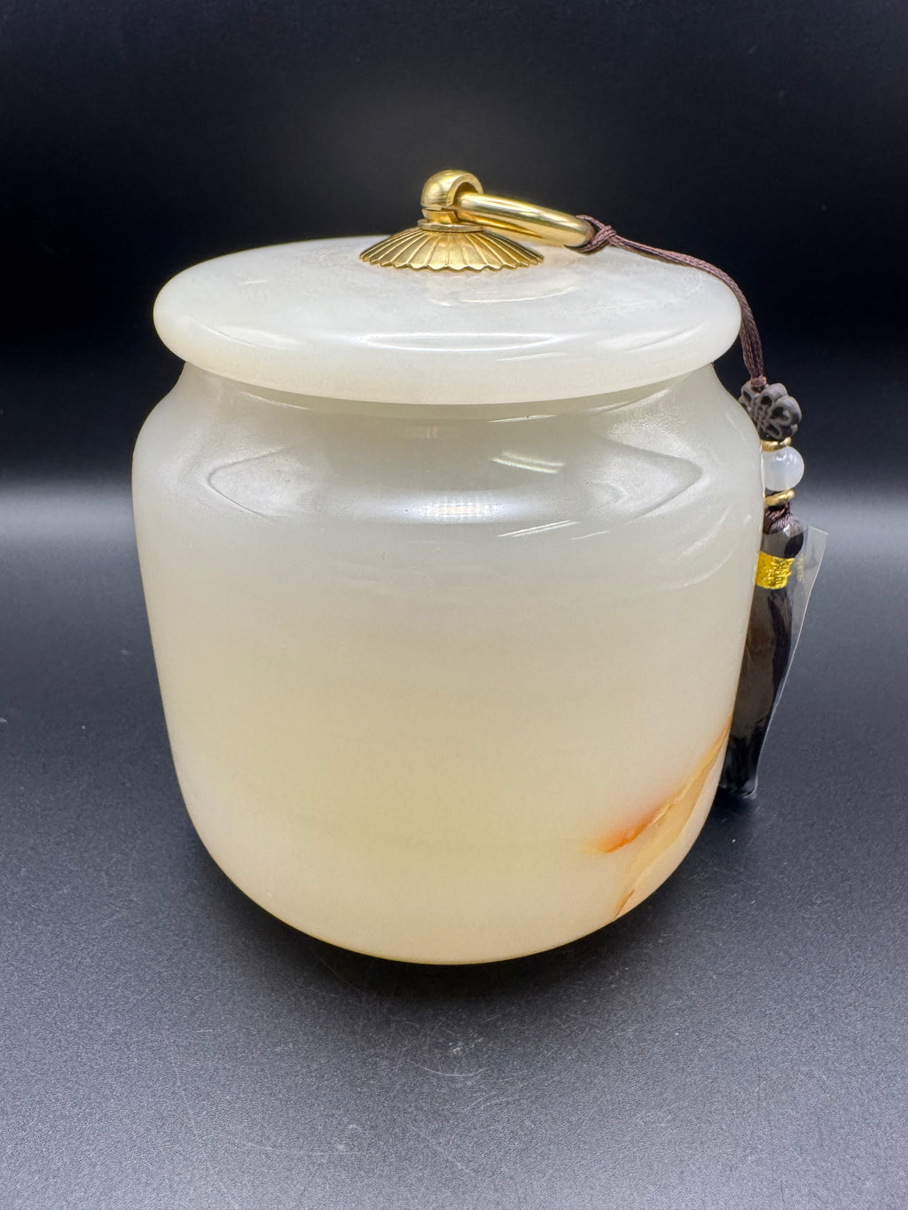 Beautiful Natural Onyx Crystal Jar w/ Matching Lid