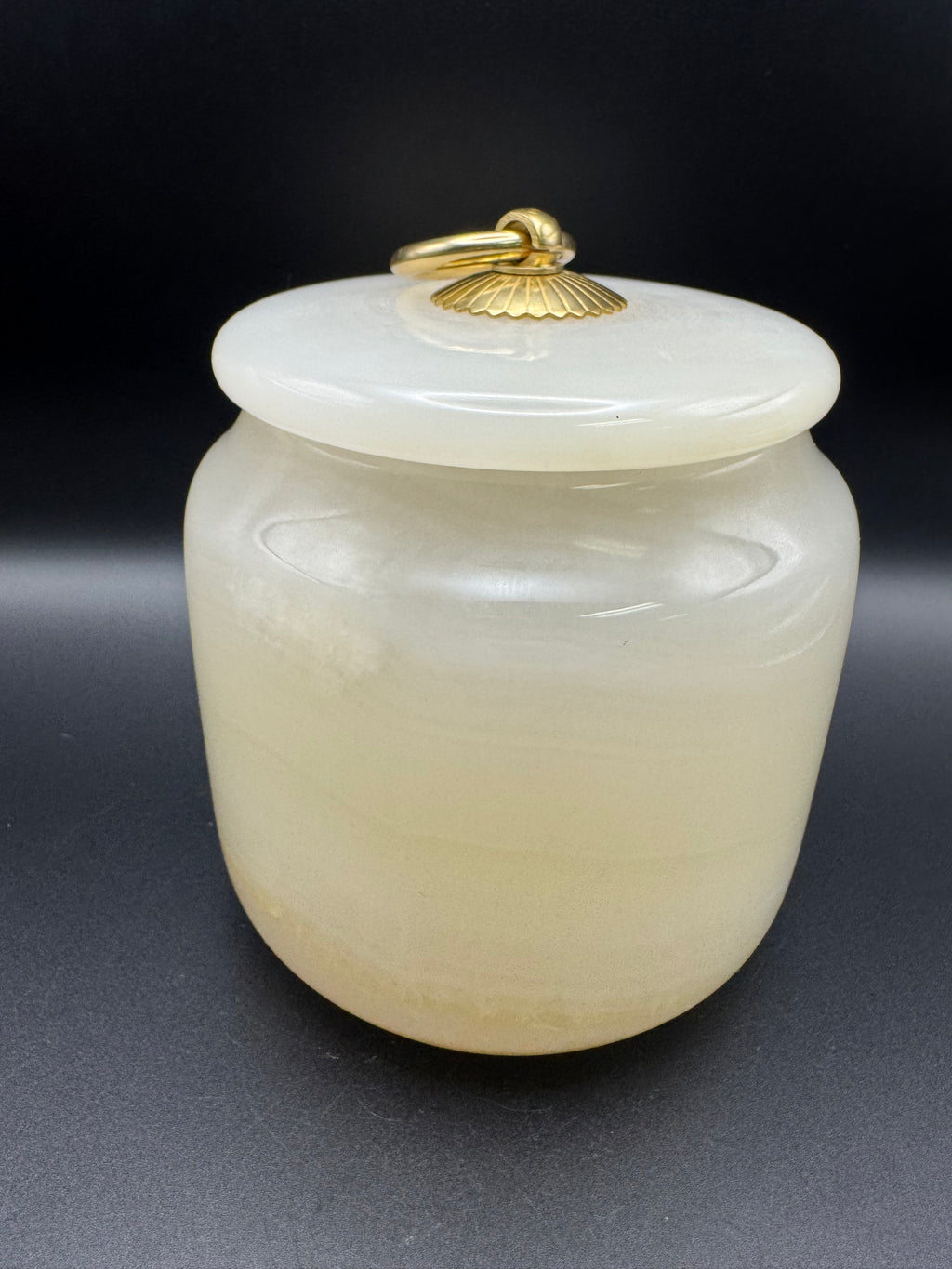 Beautiful Natural Onyx Crystal Jar w/ Matching Lid