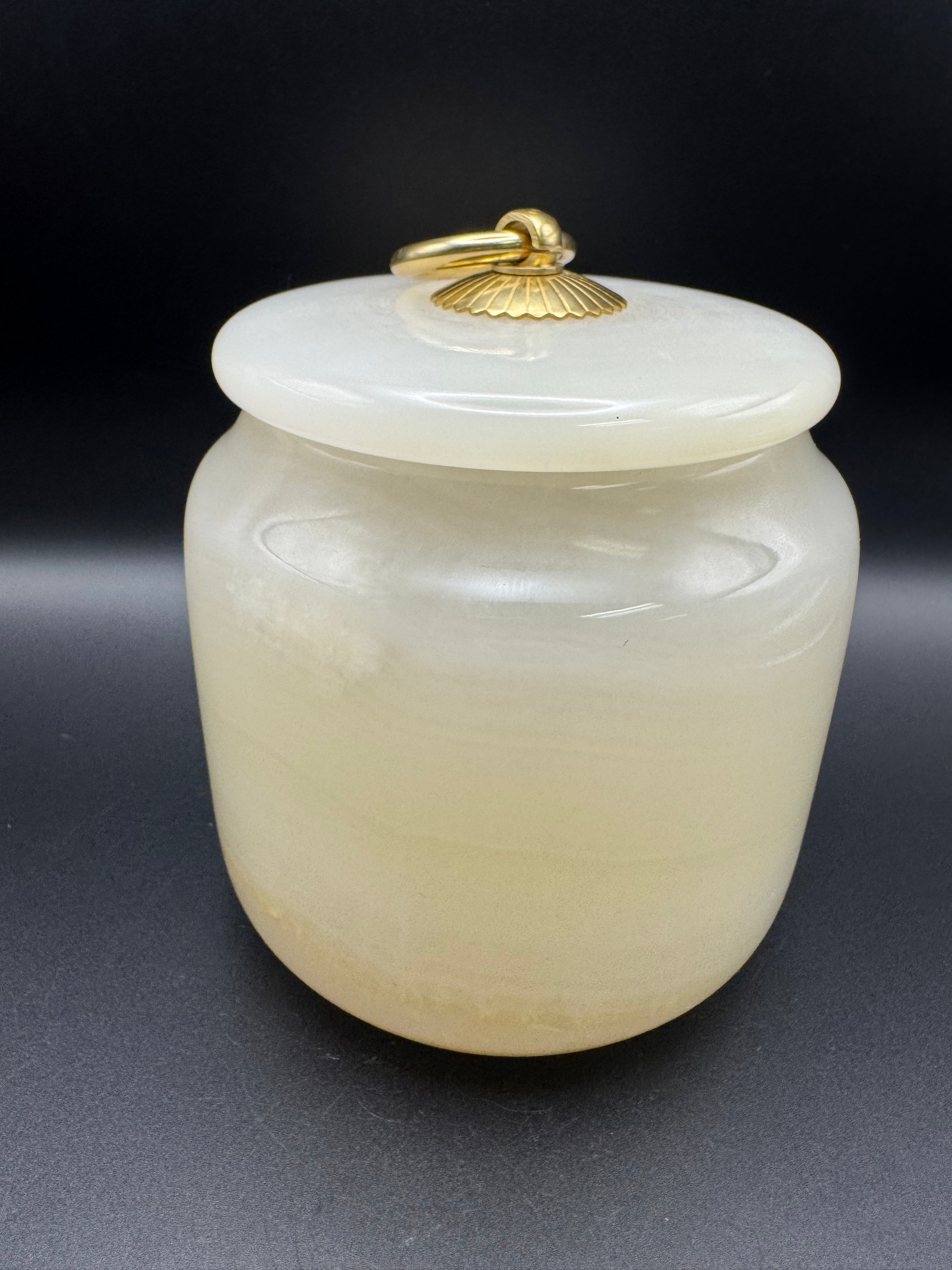 Beautiful Natural Onyx Crystal Jar w/ Matching Lid