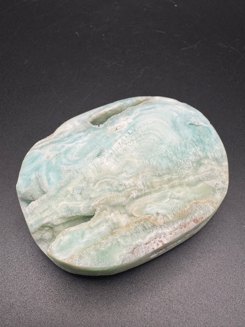 Caribbean Calcite Palm Stone (Druzy)