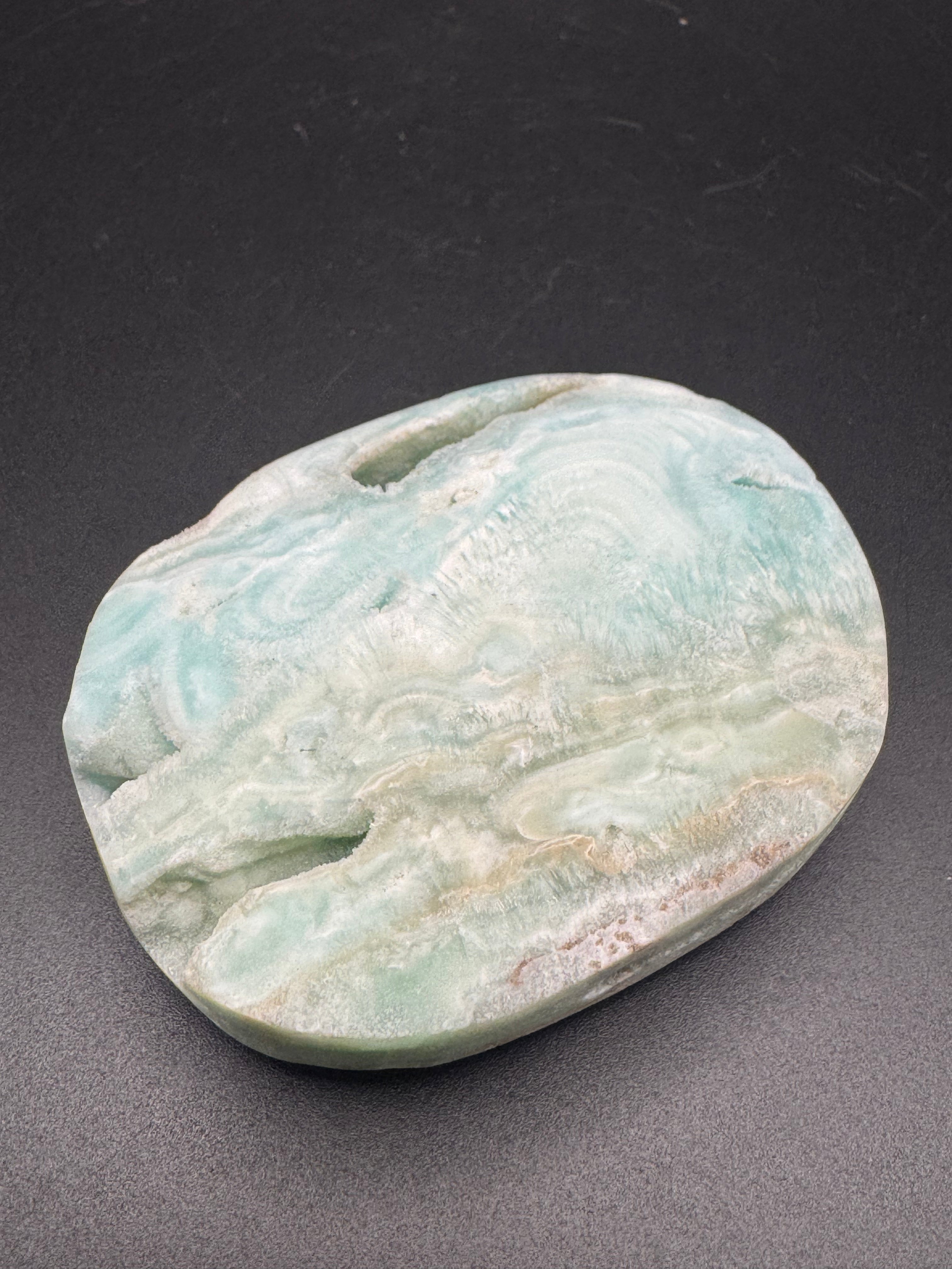 Caribbean Calcite Palm Stone (Druzy)