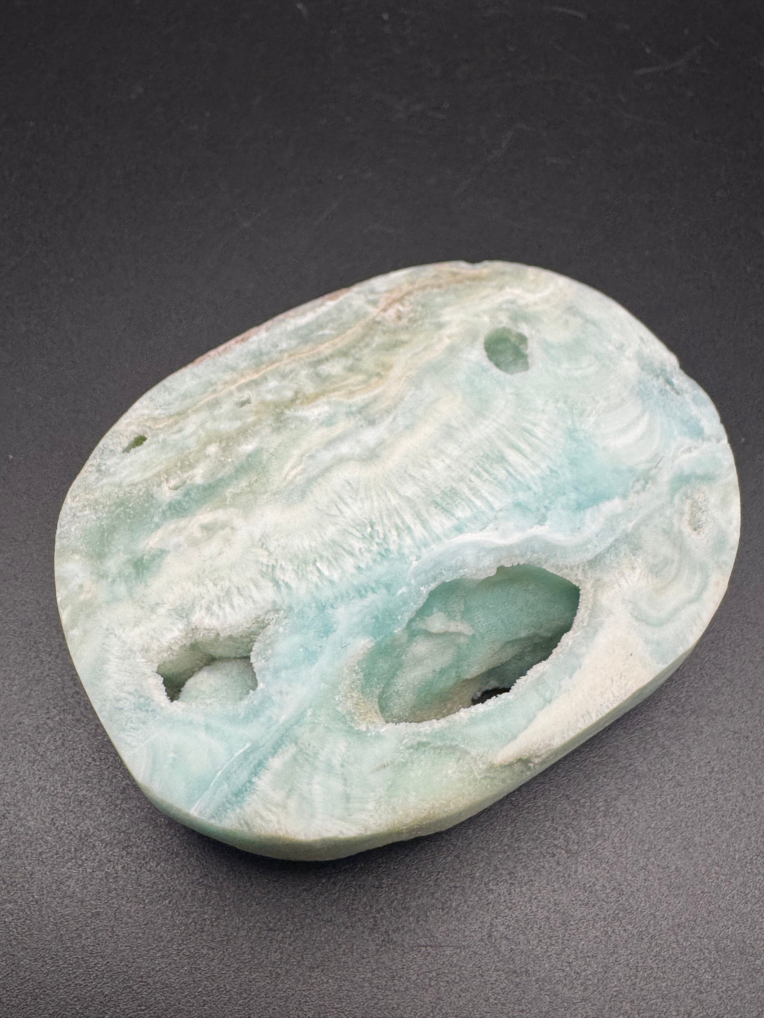 Caribbean Calcite Palm Stone (Druzy)