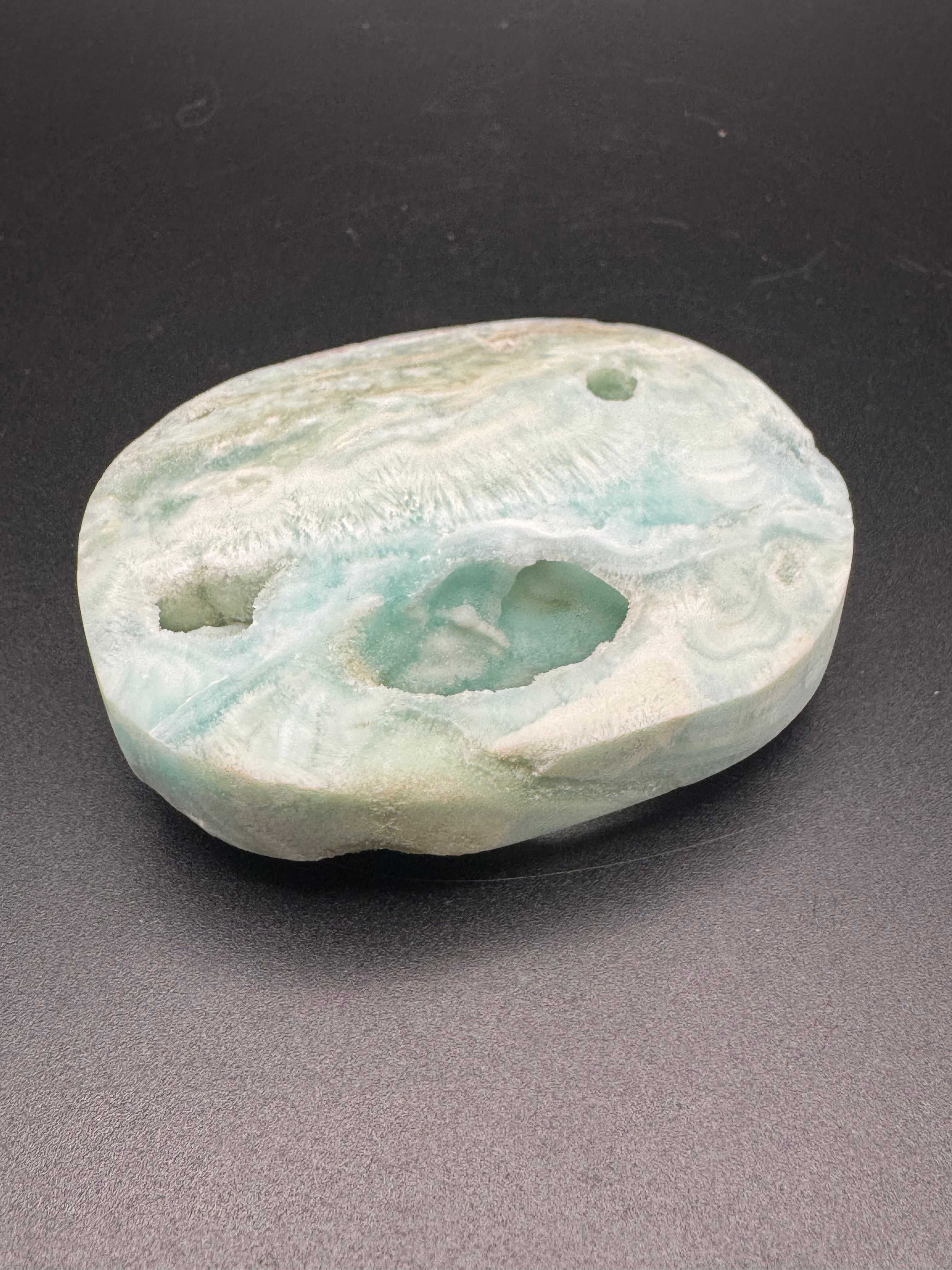 Caribbean Calcite Palm Stone (Druzy)