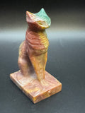 Ocean Jasper Egyptian Cat Carving