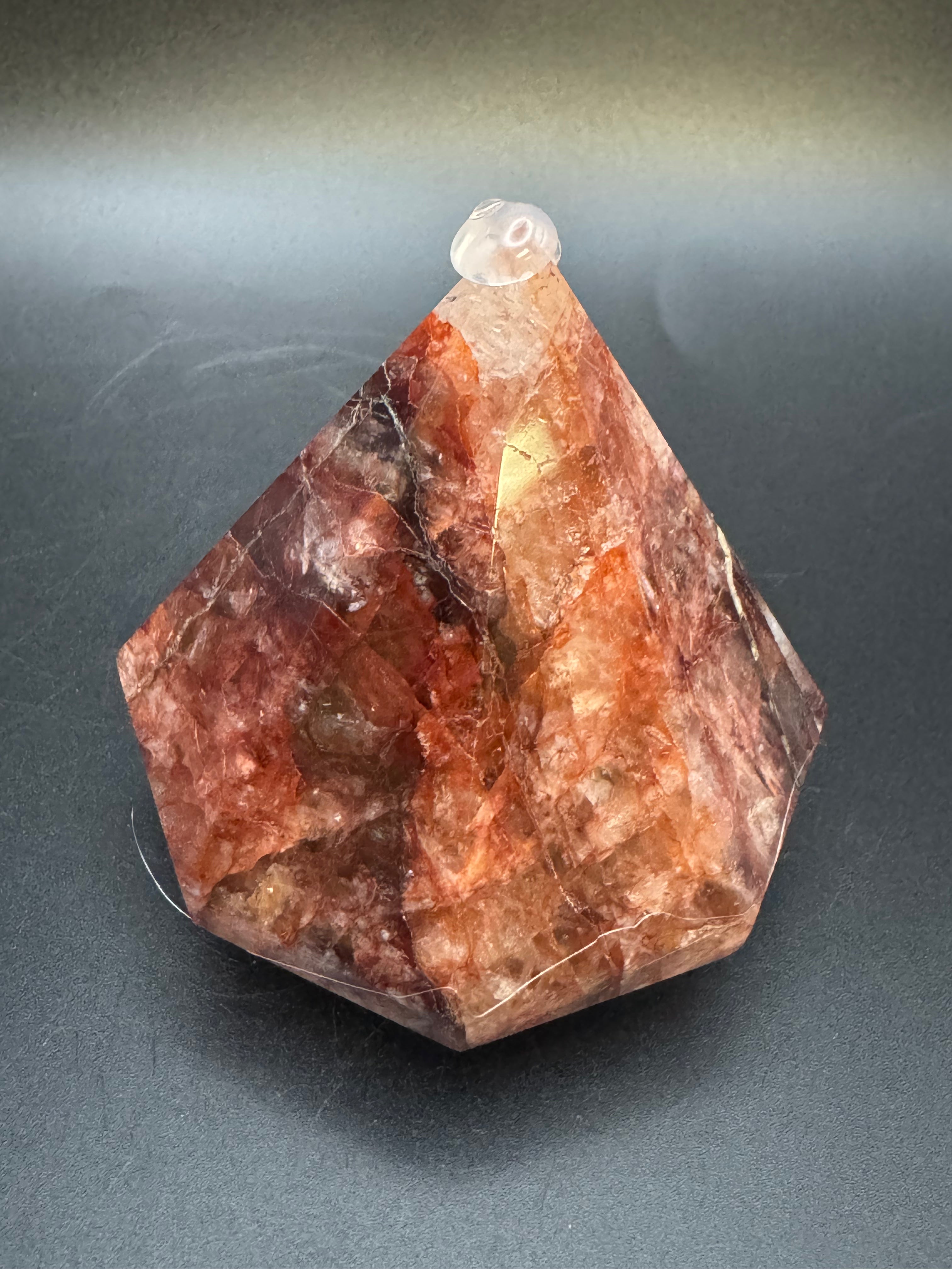 Lg Fire Quartz Diamond Carving