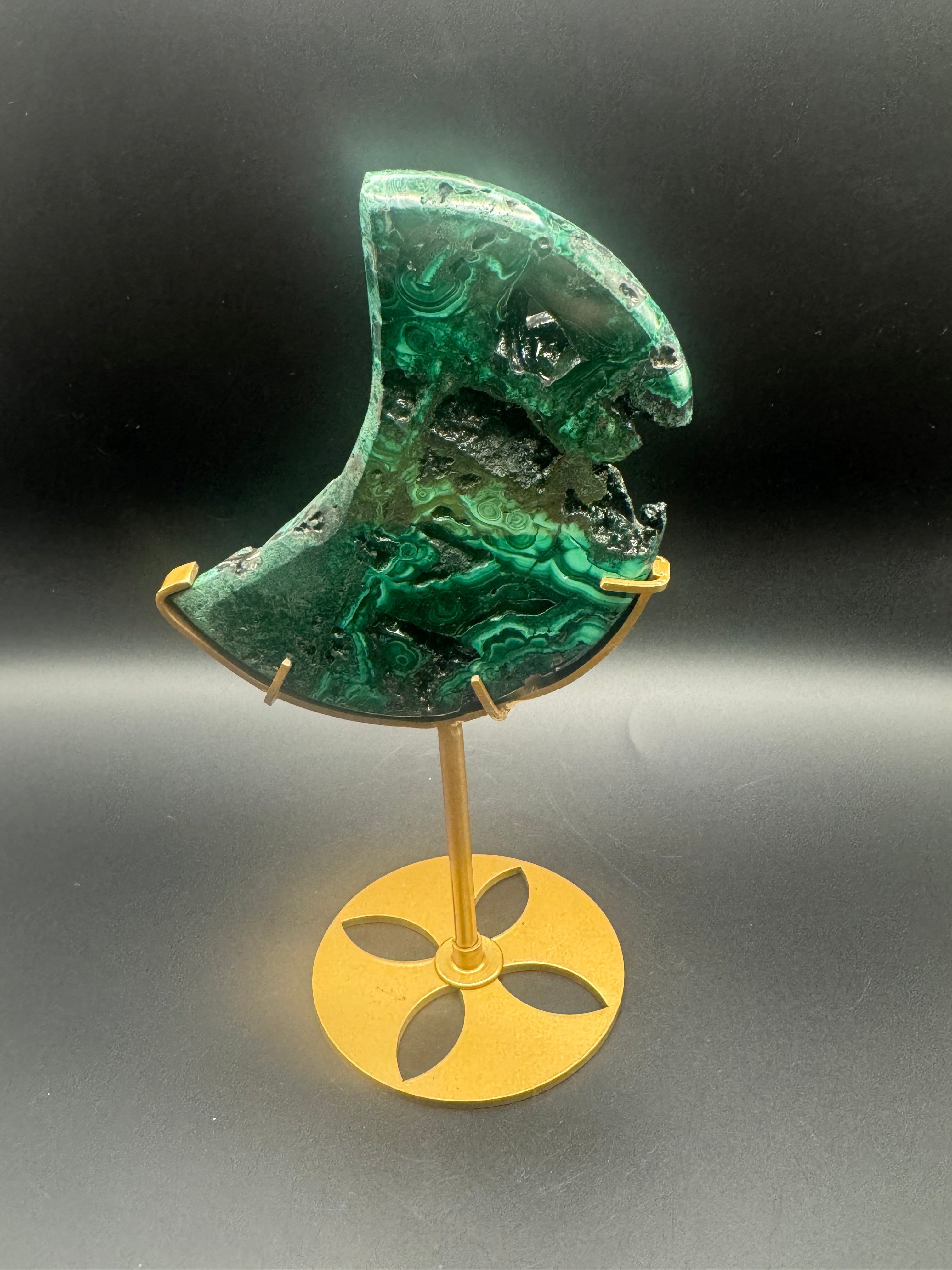 Malachite Moon Carving