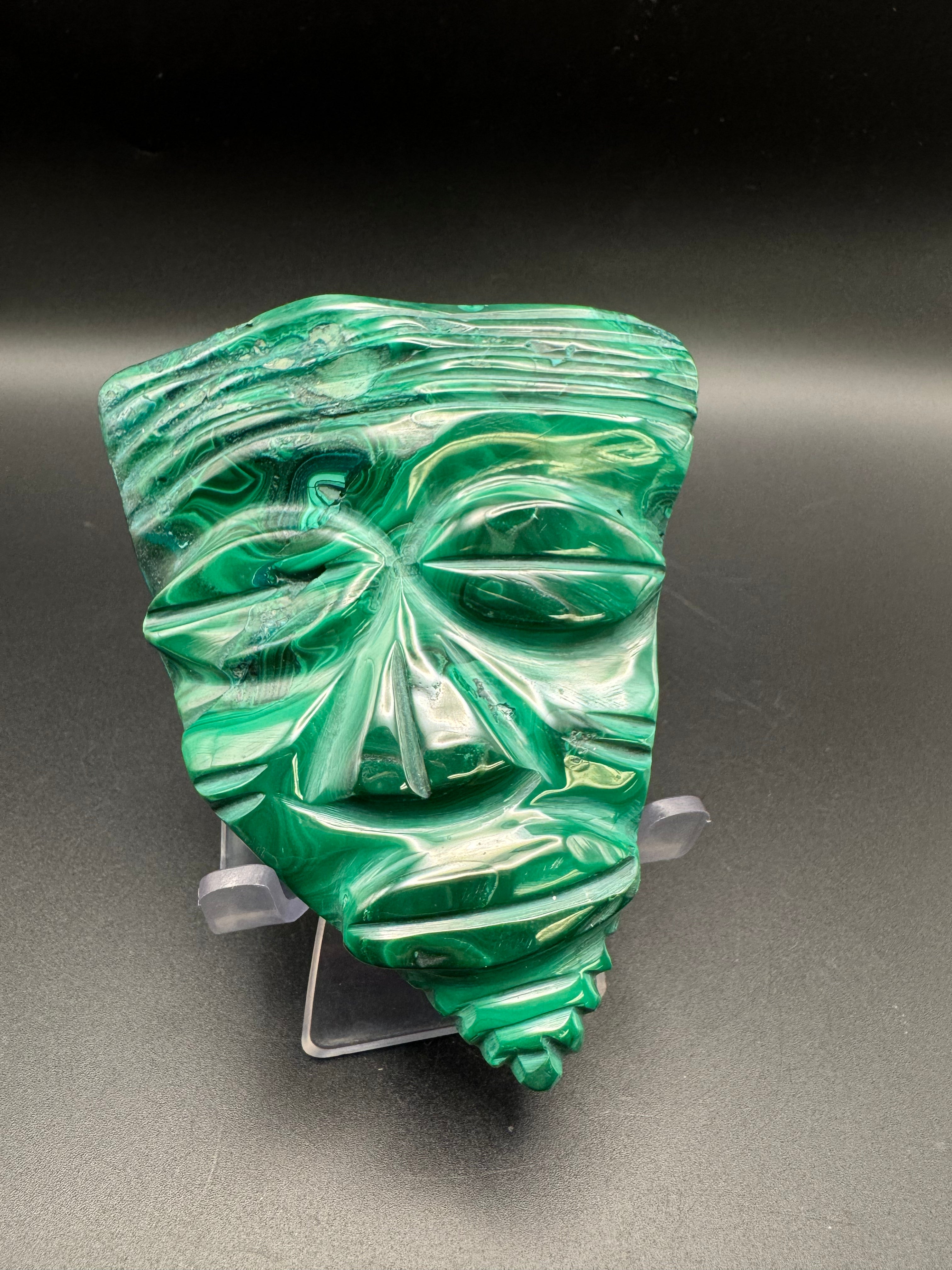 Authentic Malachite Mask Carving