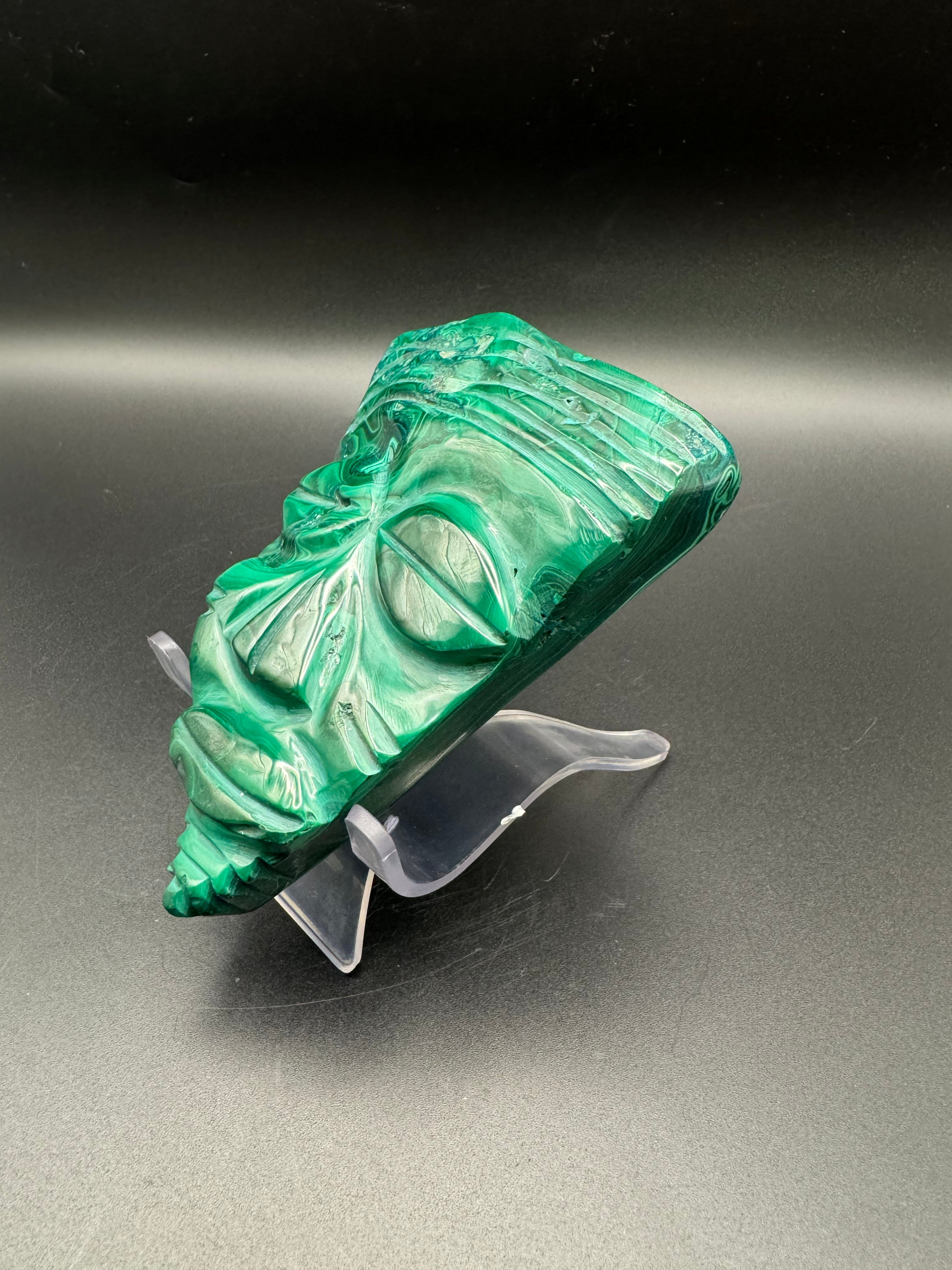 Authentic Malachite Mask Carving