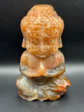 Carnelian Baby Buddha Carving (Druzy)
