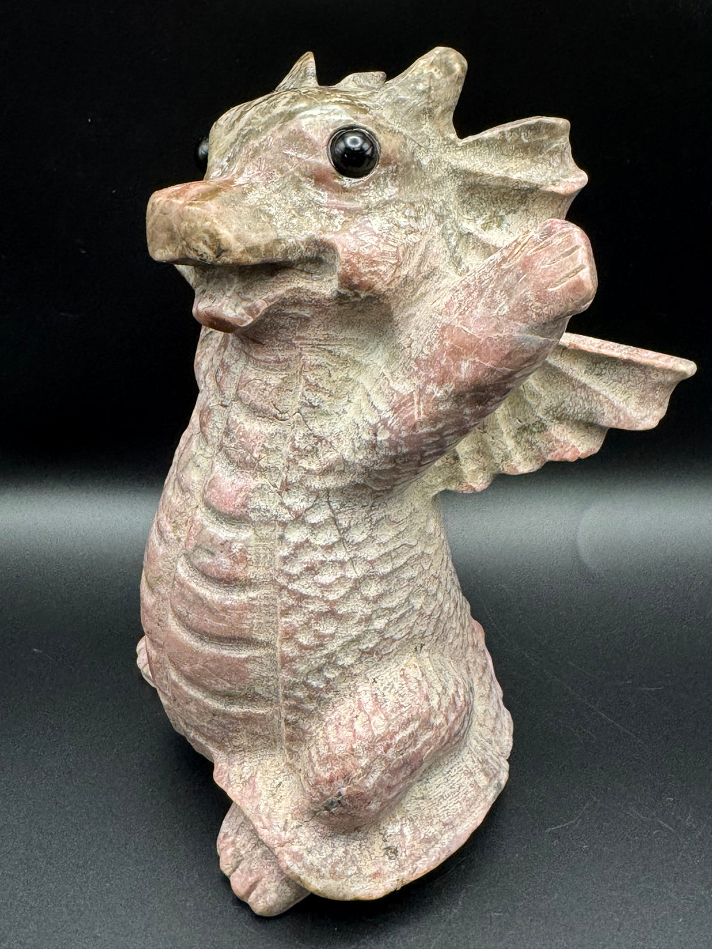 Rhodonite Baby Dragon Carving